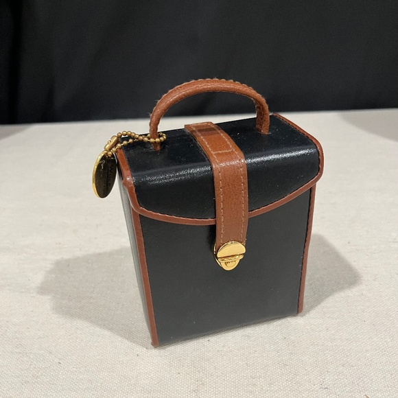 Wolf Designs BLACK Leather Travel Jewelry Organizer Box 4.25" High - Picture 2 of 7